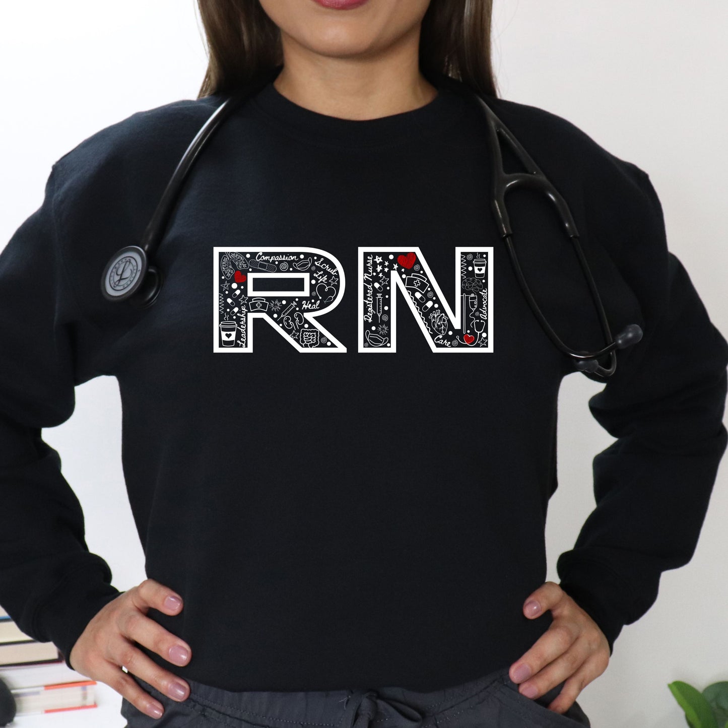 Registered Nurse Doodle Crewneck Sweatshirt