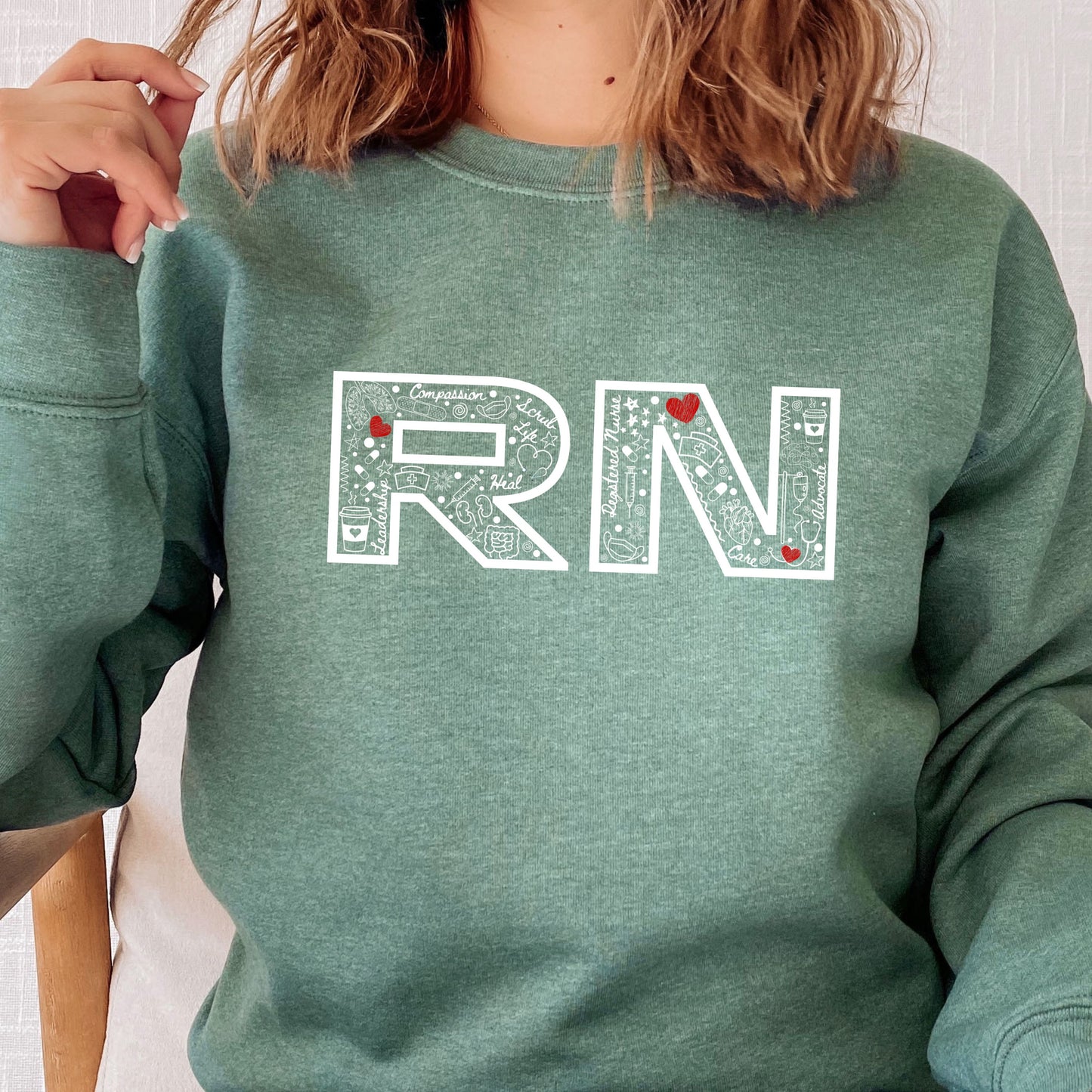 Registered Nurse Doodle Crewneck Sweatshirt