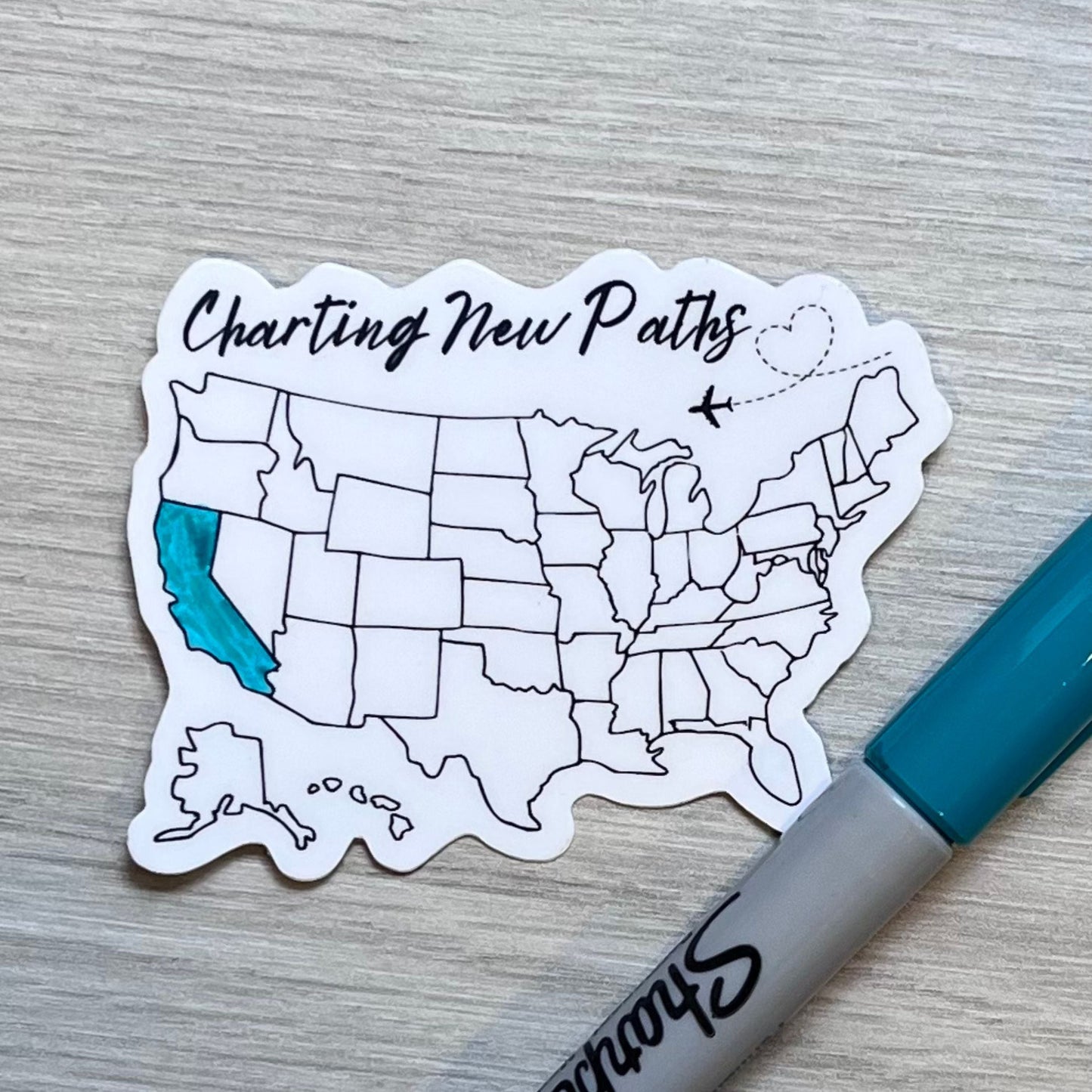 Color in the Map Travel Nurse Sticker (United States version)