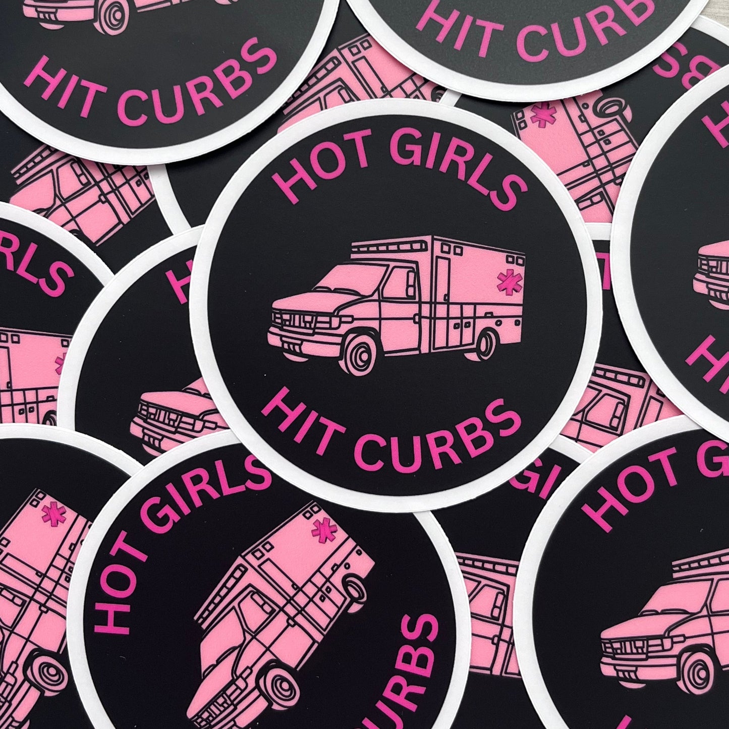 Hot Girls Hit Curbs sticker