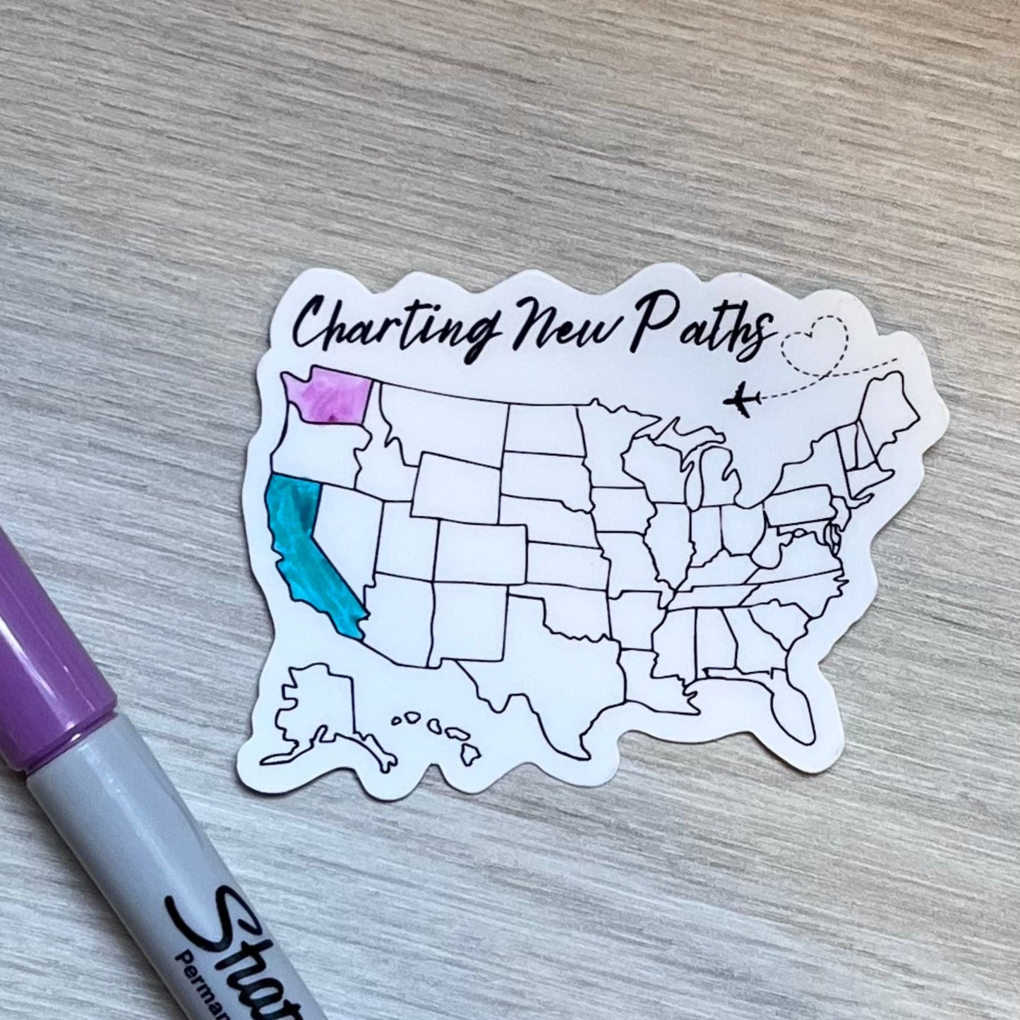 Color in the Map Travel Nurse Sticker (United States version)