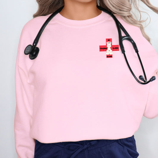 UAH Emerg: No Drama Trauma Llama Crewneck Sweater