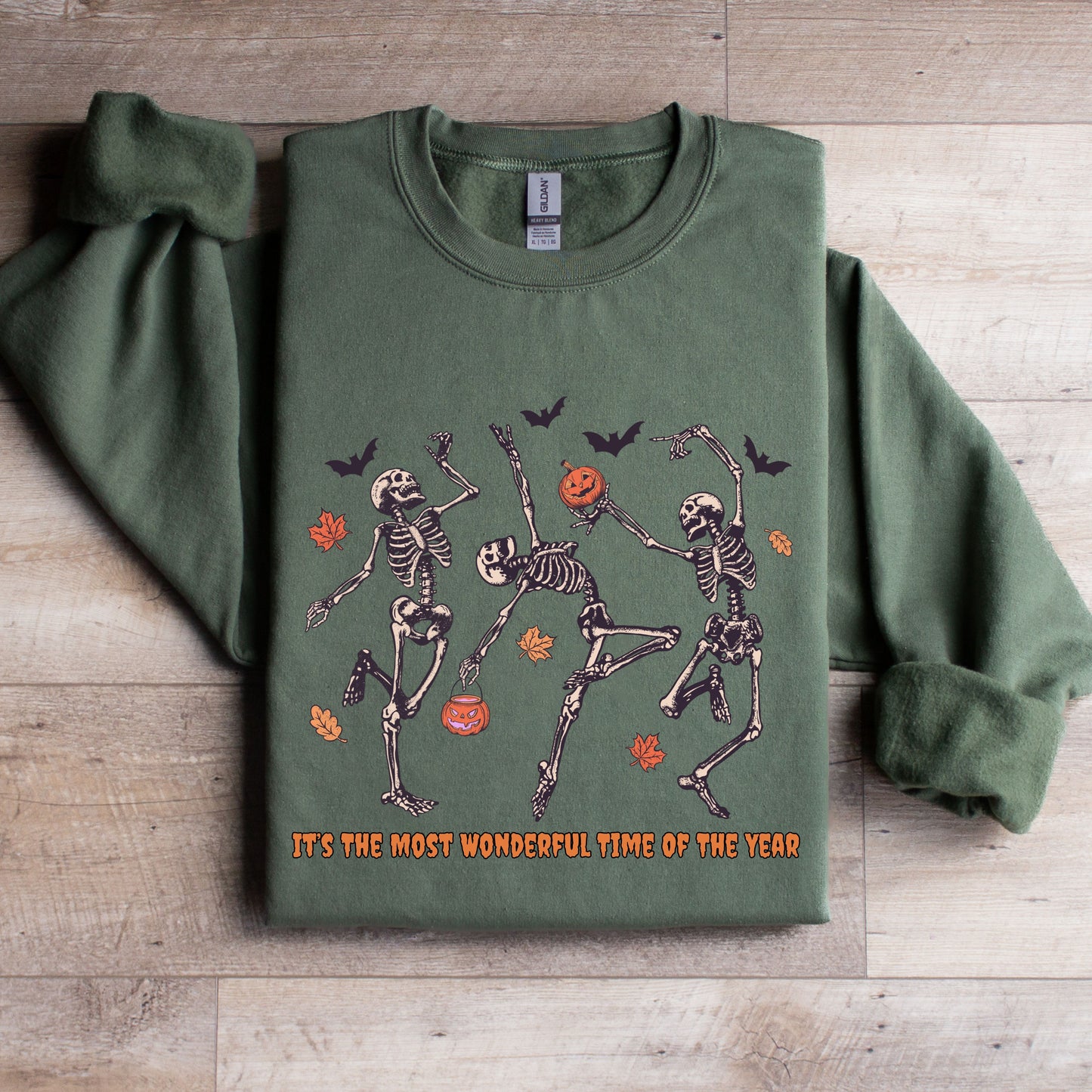 "It's the Most Wonderful Time of The Year" Halloween Skeleton Crewneck Sweater