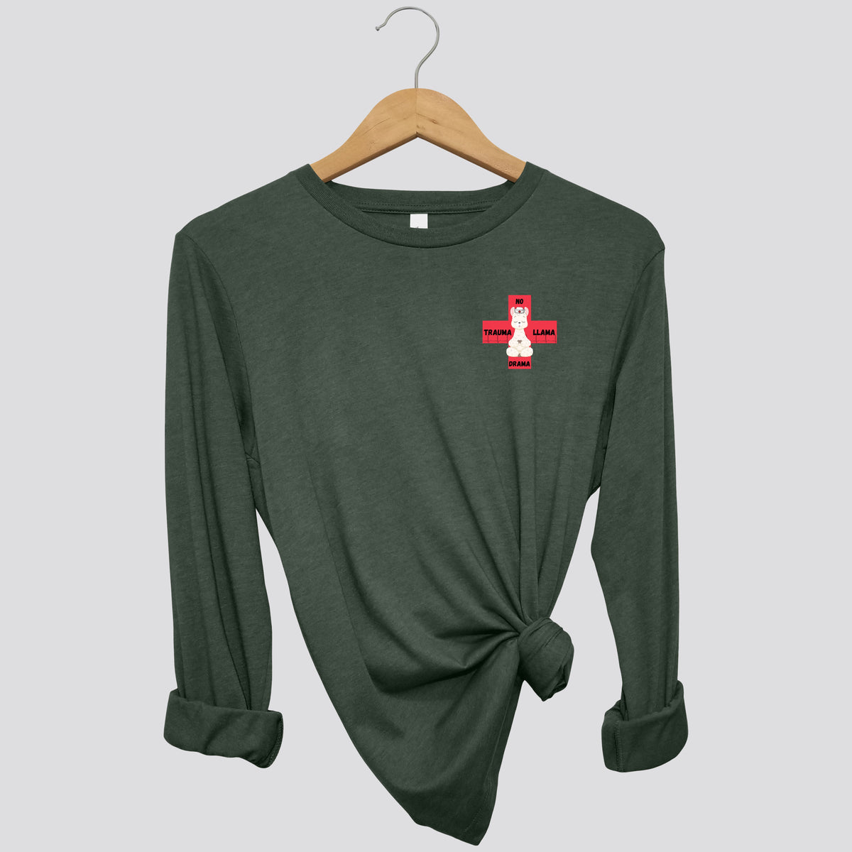 UAH Emerg: No Drama Trauma Llama Long Sleeve Shirt
