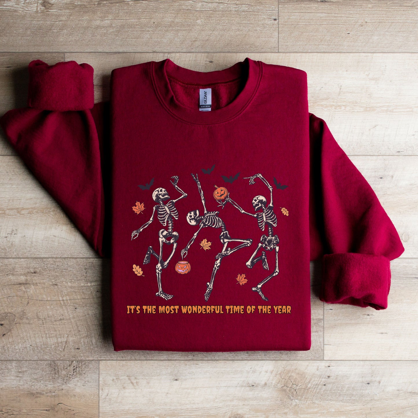 "It's the Most Wonderful Time of The Year" Halloween Skeleton Crewneck Sweater