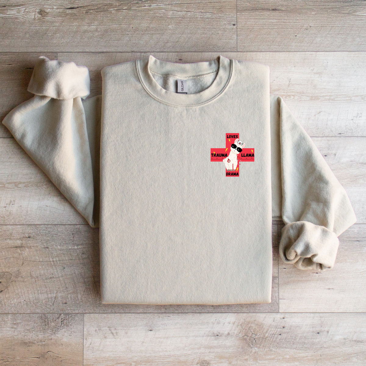 UAH Emerg: Trauma Llama Loves Drama Crewneck Sweater
