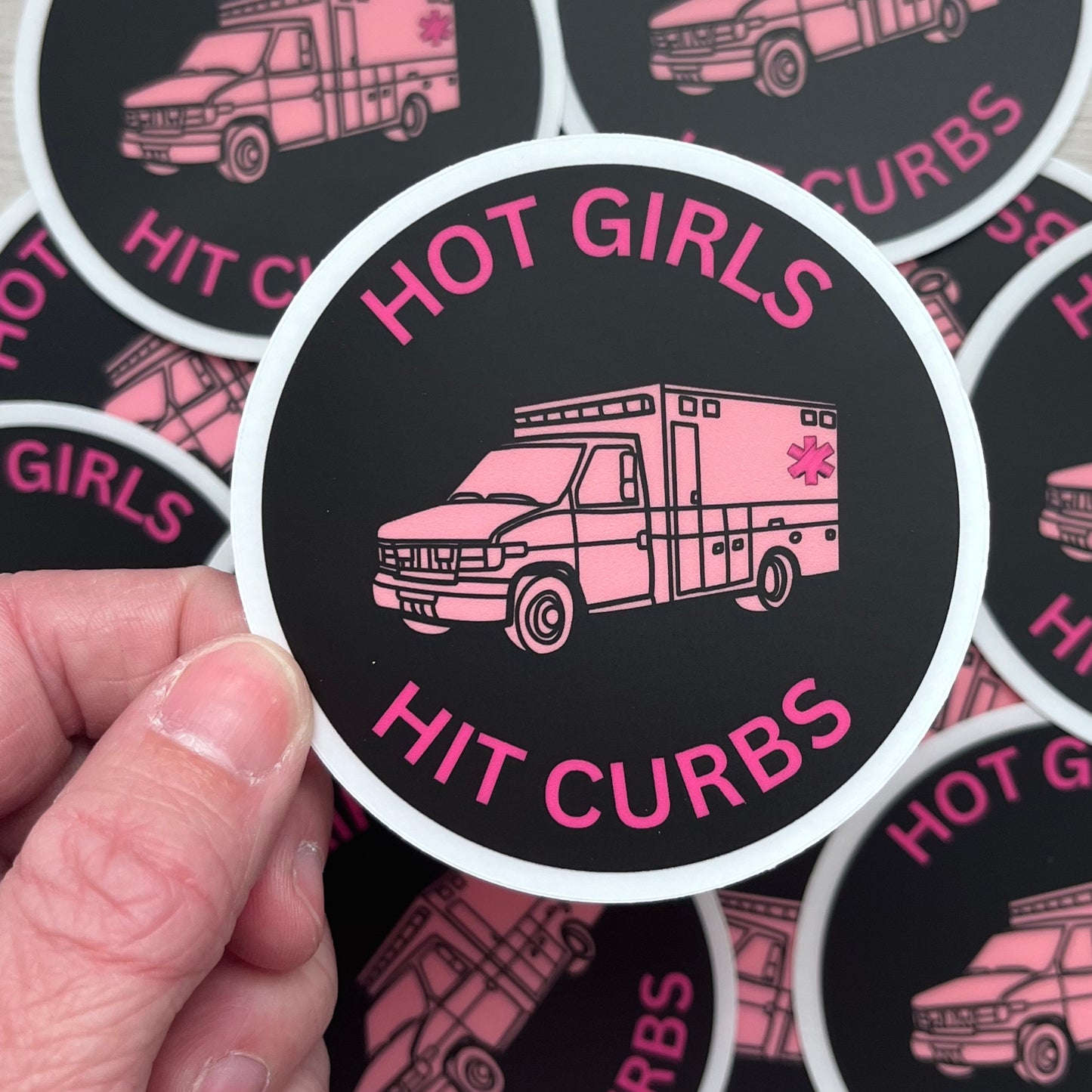 Hot Girls Hit Curbs sticker