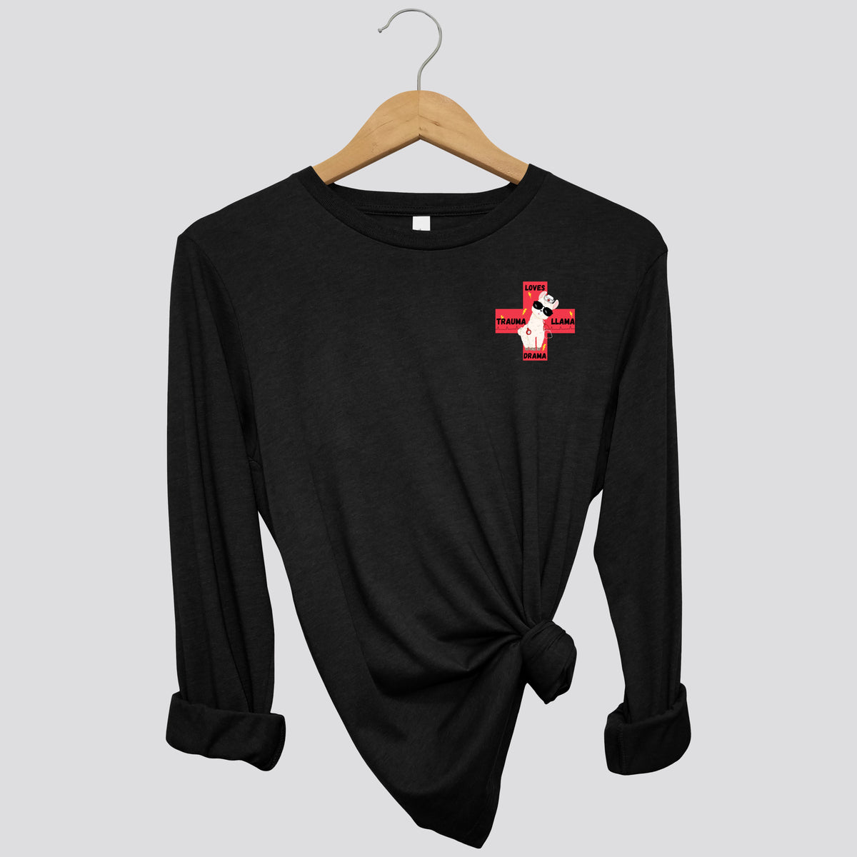 UAH Emerg: Loves Drama Trauma Llama Long Sleeve Shirt
