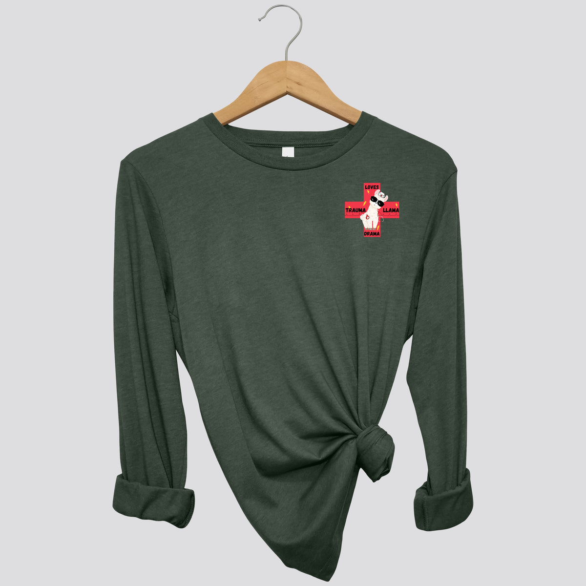 UAH Emerg: Loves Drama Trauma Llama Long Sleeve Shirt