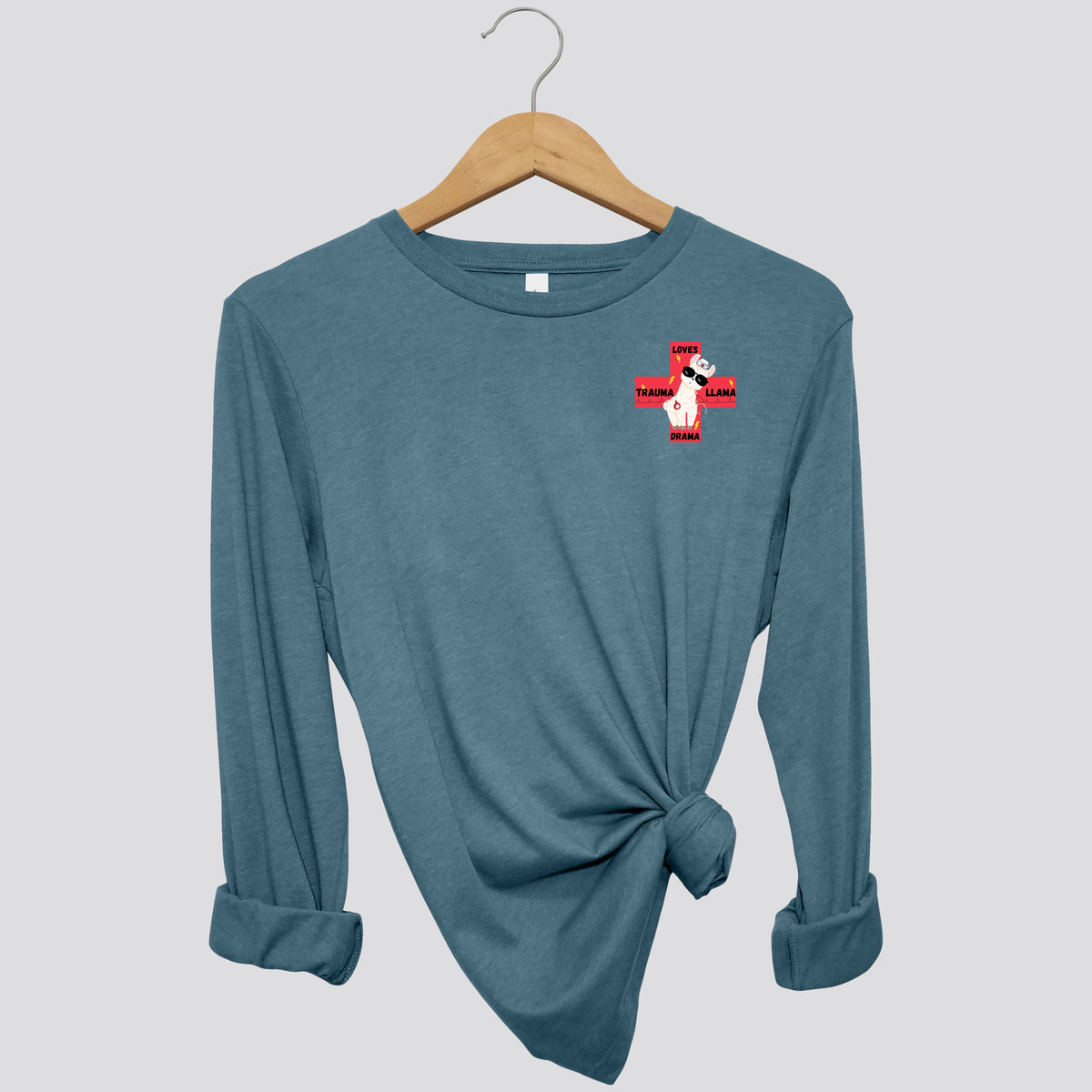 UAH Emerg: Loves Drama Trauma Llama Long Sleeve Shirt