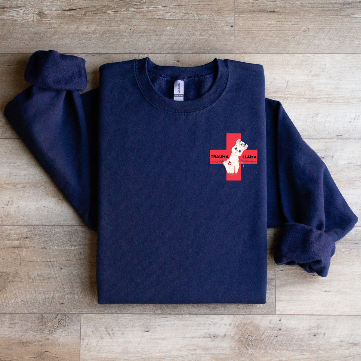UAH Emerg: V-fib Trauma Llama Crewneck Sweater