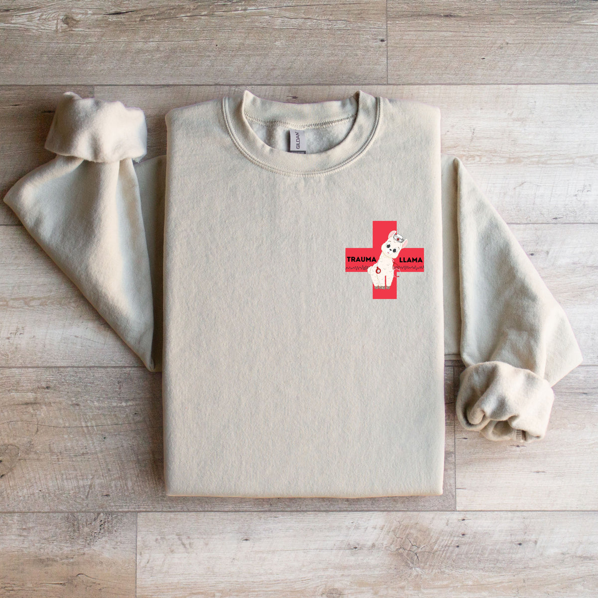 UAH Emerg: V-fib Trauma Llama Crewneck Sweater