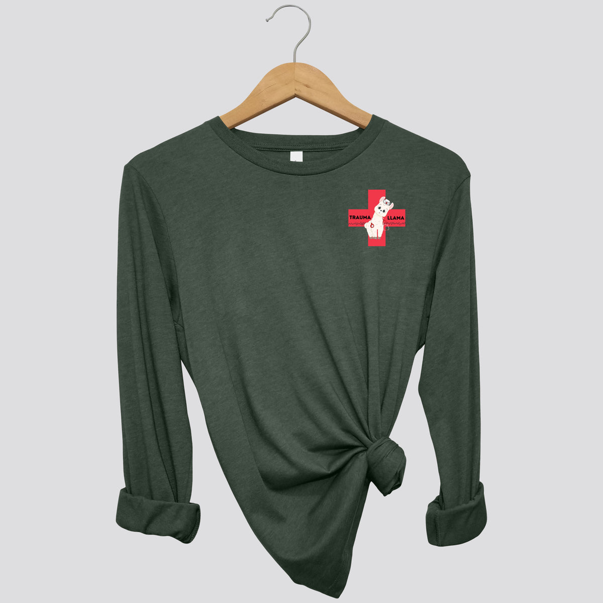 UAH Emerg: V-fib Trauma Llama Long Sleeve Shirt