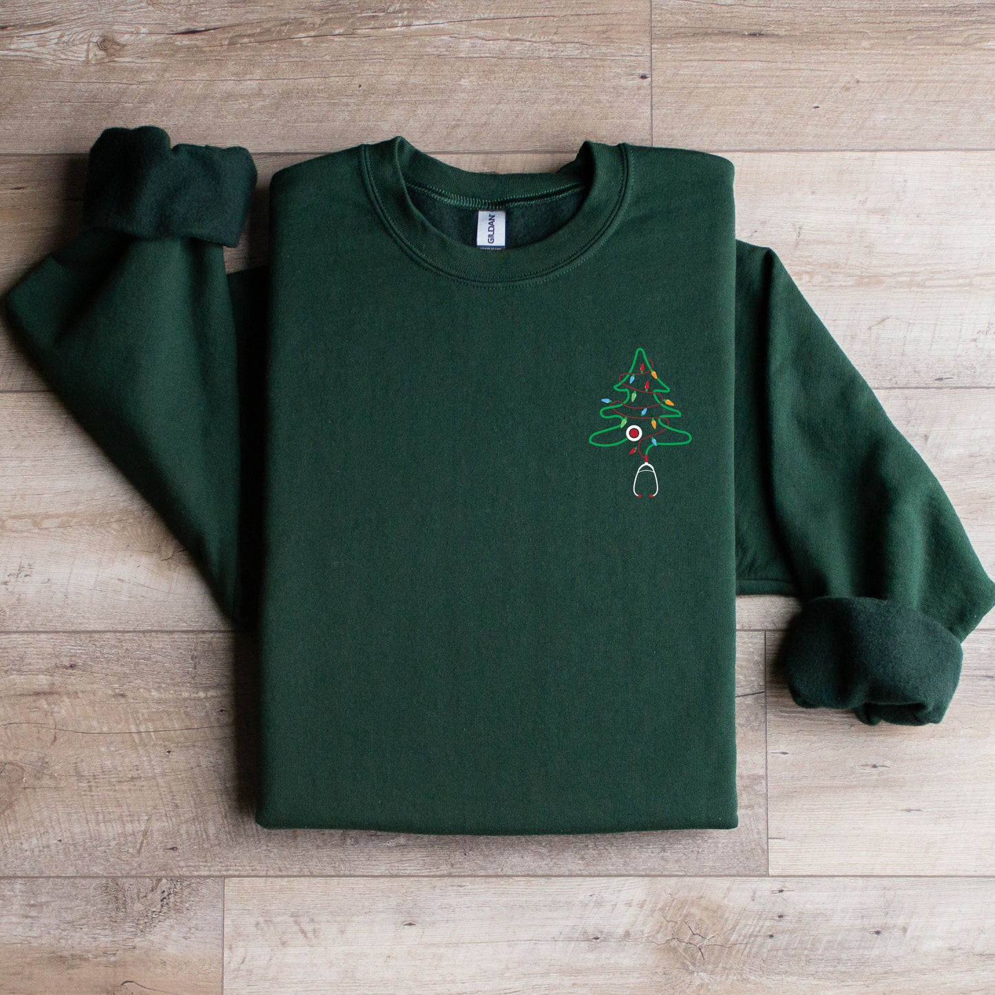 Stethoscope Christmas Tree Crewneck Sweater