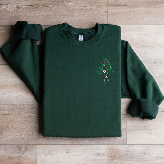 Stethoscope Christmas Tree Crewneck Sweater