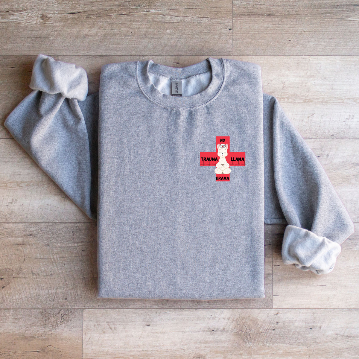 UAH Emerg: No Drama Trauma Llama Crewneck Sweater